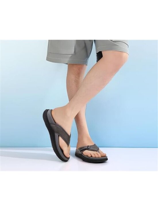 New Mens Orthotic Flip Flops Men\'s Recovery Walking Sandals Adjustable Thick main image 4